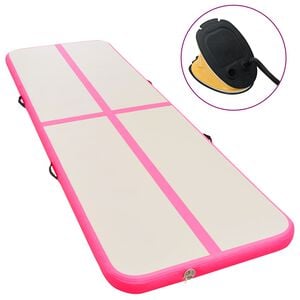 vidaXL Tappetino Ginnastica Gonfiabile con Pompa 700x100x10cm PVC Rosa