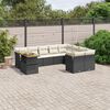 vidaXL Set Divani da Giardino 10pz con Cuscini in Polyrattan Nero