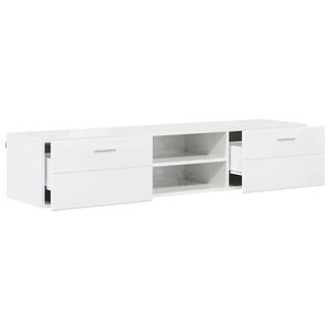 vidaXL Armadio in Legno con cassetto Bianco Lucido 150 x 39 x 30 cm