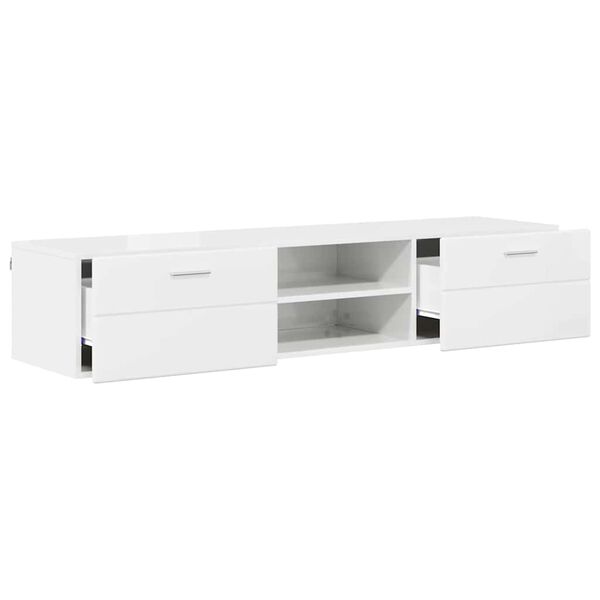 vidaXL Armadio in Legno con cassetto Bianco Lucido 150 x 39 x 30 cm
