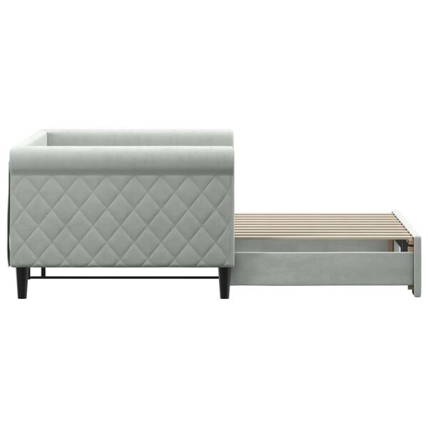 vidaXL Divano Letto con Letto Estraibile Grigio Chiaro 90x190 Velluto