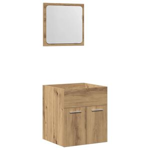 vidaXL Set Mobili da Bagno 2 pz Rovere Artigianale Legno Multistrato
