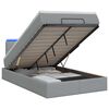 vidaXL Letto Ottomano con Materasso e LED Grigio Chiaro 120 x 190 cm