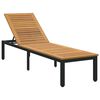 vidaXL Lettino prendisole Nero 200 x 55 x 35 cm