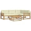 vidaXL Set di divani da esterno 5 pz Bianco e Crema Poliestere