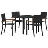 vidaXL Set da Pranzo per Giardino 5 pz Nero