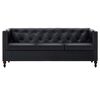 vidaXL Divano Chesterfield a 3 Posti Rivestito in Similpelle Nero