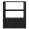 vidaXL Credenza Rovere nero 30 x 80 x 90 cm Legno multistrato
