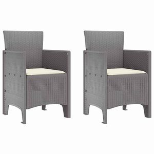 vidaXL Sedia da Giardino 2 pcs Grigio chiaro 53 x 49 x 85 cm