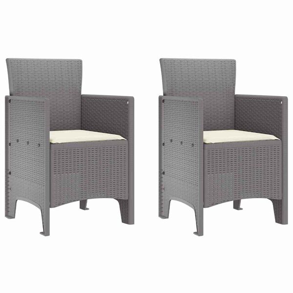 vidaXL Sedia da Giardino 2 pcs Grigio chiaro 53 x 49 x 85 cm