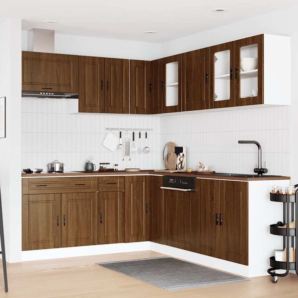 vidaXL Set Mobili da Cucina 11 pz Porto Rovere Marrone in Truciolato