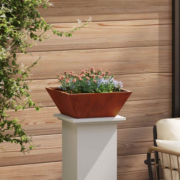 vidaXL Vaso da giardino 5 pcs Ruggine 40 x 40 x 15 cm
