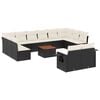 vidaXL Set Divani da Giardino 13pz con Cuscini Nero in Polyrattan