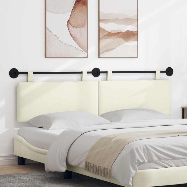 vidaXL Testata appesa Crema 170 x 55 x 5 cm Tessuto in Cords