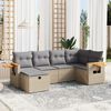 vidaXL Set Divano da Giardino 6 pz con Cuscini Beige Misto Polyrattan