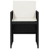 vidaXL Set da Pranzo da Giardino 5 pz Nero con Cuscini in Polyrattan