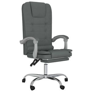vidaXL Sedia da Ufficio Massaggio Reclinabile Grigio Scuro in Tessuto