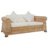 vidaXL Set di Divani 2 pz con Cuscini in Rattan Naturale