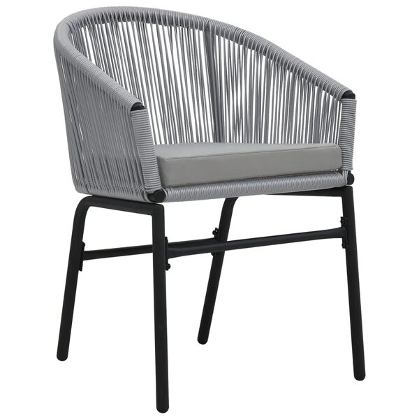 vidaXL Set da Bistrot 3 pz con Cuscini in Polyrattan Grigio
