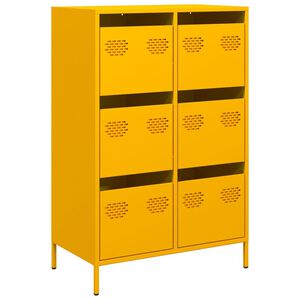 vidaXL Credenza Giallo Senape 68x39x101,5 cm in Acciaio