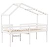 vidaXL Letto a Soppalco con Tetto Bianco 90x200 cm Legno Massello Pino
