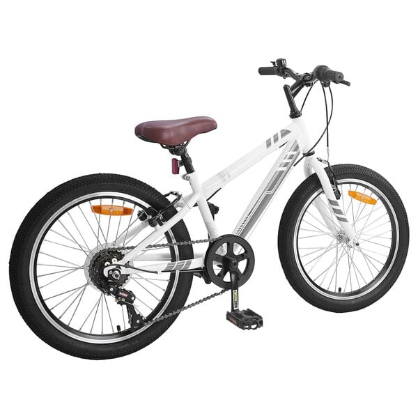 vidaXL Mountain Bike 20 Pollici 6-Speed per 5-8 anni Bianco