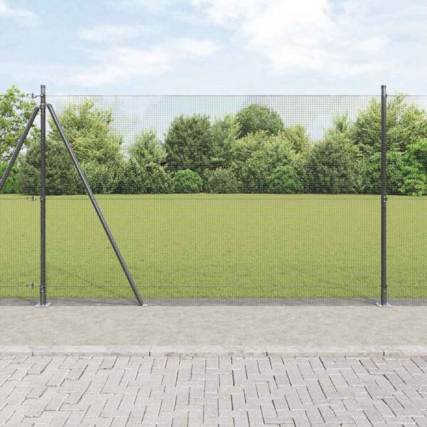 vidaXL Palo della recinzione Grigio 25 x 1,6 m (rete 12 x 12 mm)