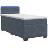 vidaXL Letto con Box Spring, Materasso e LED Grigio Scuro Singolo