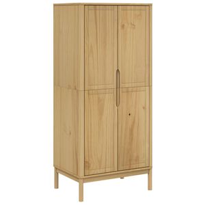 vidaXL Armadio FLORO Marrone Cera 77x53x171 cm Legno Massello di Pino