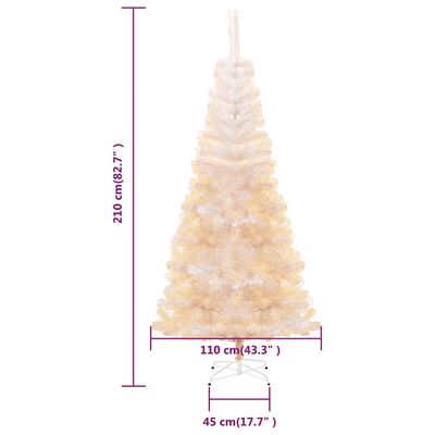 vidaXL Albero di Natale Artificiale Punte Iridescenti Bianco 180cm PVC