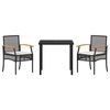vidaXL Set da Pranzo per Giardino 3 pcs Nero polyrattan