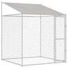 vidaXL Gabbia per Cani con Tetto Argento 200 x 200 x 258 cm