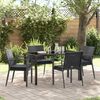 vidaXL Set da Pranzo per Giardino 5 pcs Nero Poly Rattan