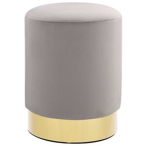 vidaXL Sgabello Grigio Chiaro e Oro in Velluto 28 x 36 cm