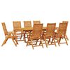 vidaXL Set da Pranzo per Giardino 9 pcs Marrone