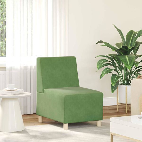 vidaXL Unit&agrave; di Divano Modulare Senza Braccioli 3 pcs Verde chiaro
