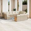 vidaXL Set Divano da Giardino 13 pz con Cuscini Beige in Polyrattan
