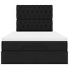 vidaXL Struttura Letto Pouf con Materasso Nero 120x200 cm in Tessuto