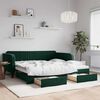 vidaXL Divano Letto Estraibile Cassetti Verde Scuro 100x200cm Velluto