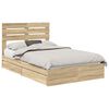 vidaXL Letto con Contenitore con testiera Rovere Sonoma 120 x 200 cm