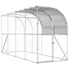 vidaXL Gabbia per Polli Contro il Muro Argento 400 x 150 x 215 cm