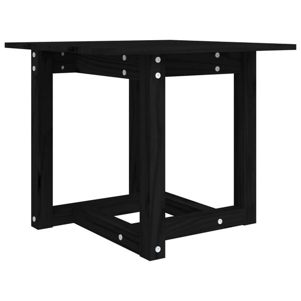 vidaXL Tavolino da Salotto Nero 50x50x45 cm Legno Massello di Pino