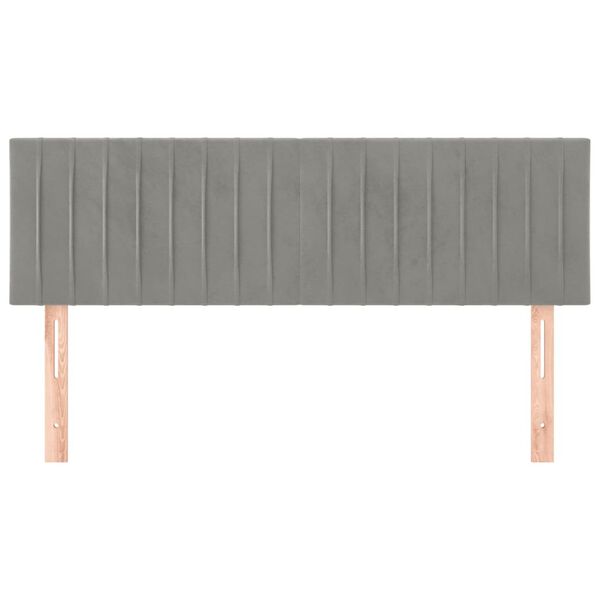 vidaXL Testiere 2 pz Grigio Chiaro 72x5x78/88 cm in Velluto