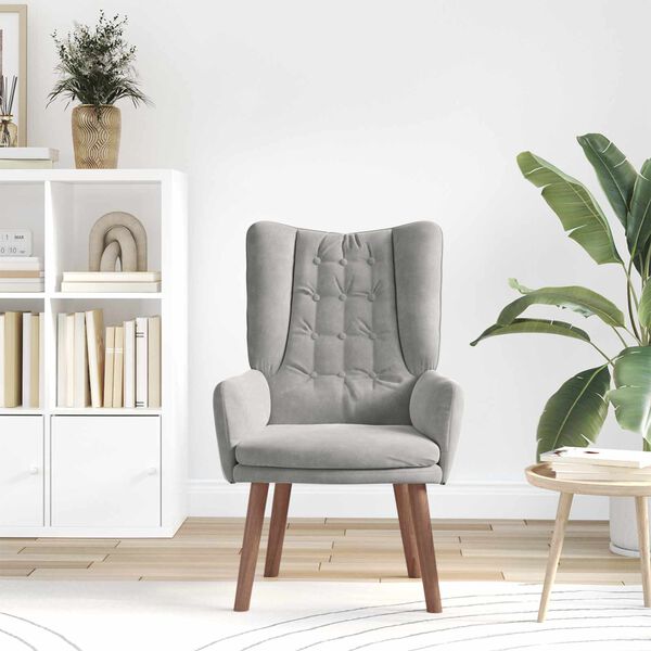vidaXL poltrona Grigio chiaro 63 x 67 x 94 cm Velluto