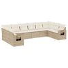 vidaXL Set Divano da Giardino 10 pz con Cuscini Beige in Polyrattan