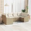 vidaXL Set di divani con cuscino 6 pcs Beige polyrattan