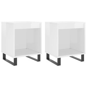 vidaXL Comodini 2pz Bianco Lucido 40x35x50 cm in Legno Multistrato