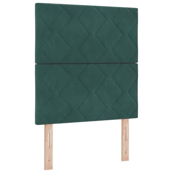 vidaXL Letto a molle con materasso Verde Scuro 80 x 200 cm Tessuto