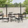 vidaXL Set da Pranzo per Giardino 5 pcs Nero polyrattan