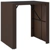 vidaXL Tavolo Bar con Piano in Vetro Marrone 105x80x110 cm Polyrattan